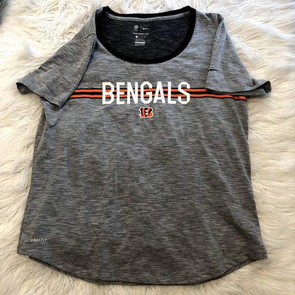 new nfl team apparel nike dri-fit cincinnati bengals rounded hem t-shirt large - Picture 1 of 3